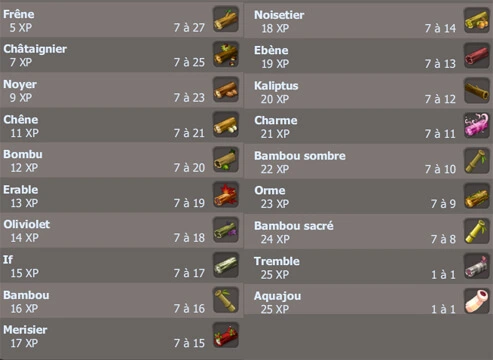 Monter Bûcheron level 200